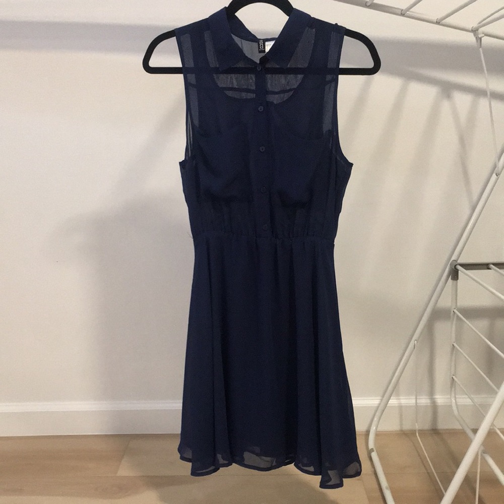 Divided By H&M Dark Blue Sleeveless Dress with Pockets U.S. Size 6